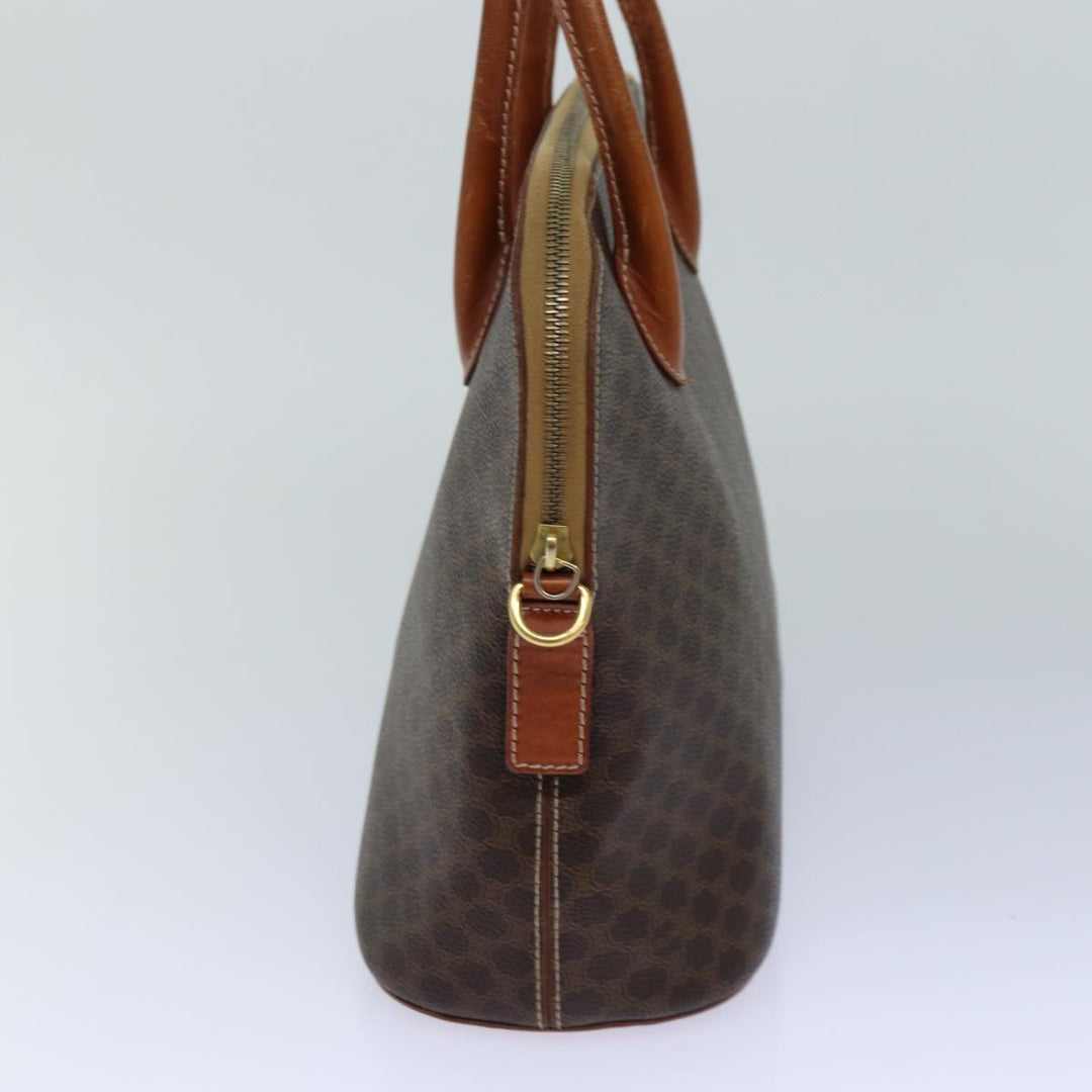 Celine Macadam Canvas Hand Bag PVC Leather Brown  82266