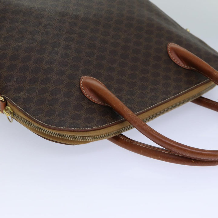 Celine Macadam Canvas Hand Bag PVC Leather Brown  82266