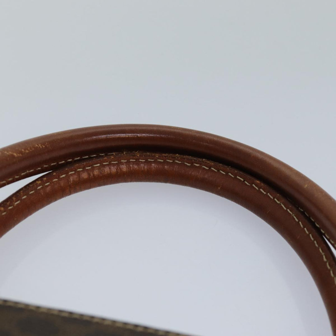 Celine Macadam Canvas Hand Bag PVC Leather Brown  82266