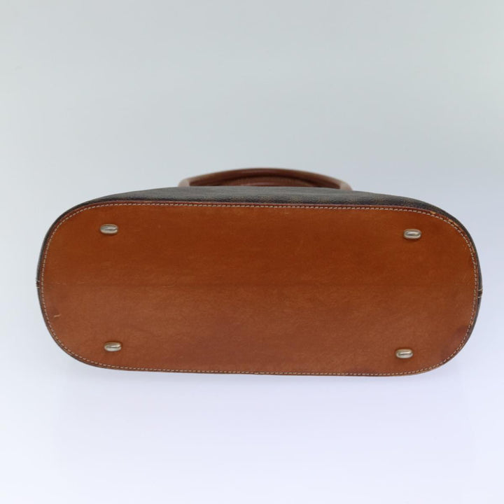 Celine Macadam Canvas Hand Bag PVC Leather Brown  82266