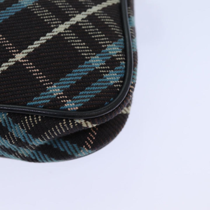 Burberry Nova Check Blue Label Shoulder Bag Canvas Brown Blue Auth 82267