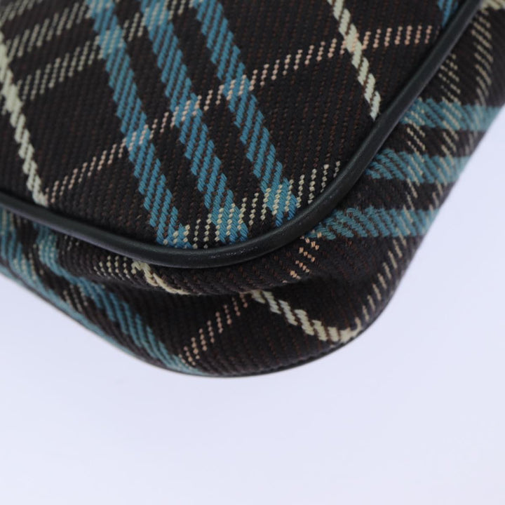 Burberry Nova Check Blue Label Shoulder Bag Canvas Brown Blue Auth 82267