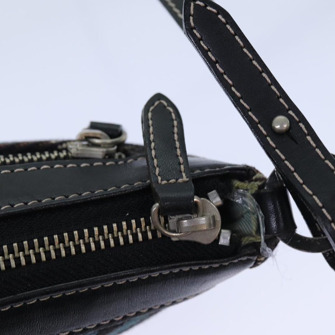 Burberry Nova Check Blue Label Shoulder Bag Canvas Brown Blue Auth 82267