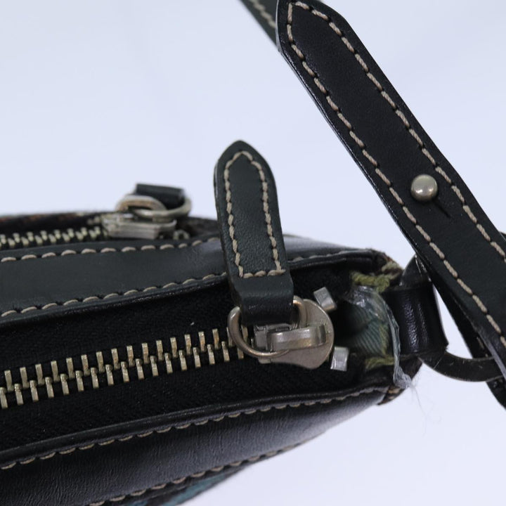 Burberry Nova Check Blue Label Shoulder Bag Canvas Brown Blue Auth 82267