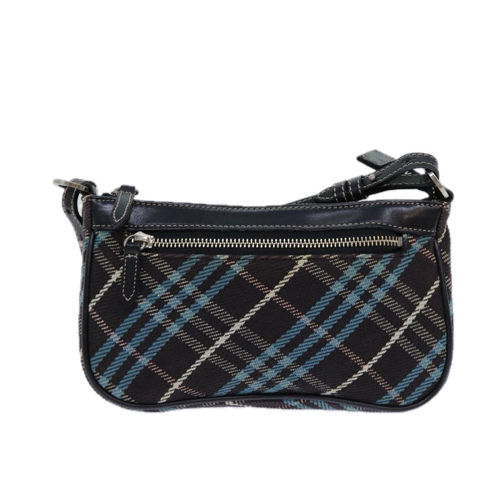 Burberry Nova Check Blue Label Shoulder Bag Canvas Brown Blue Auth 82267