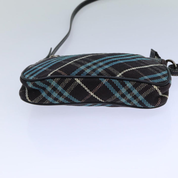 Burberry Nova Check Blue Label Shoulder Bag Canvas Brown Blue Auth 82267