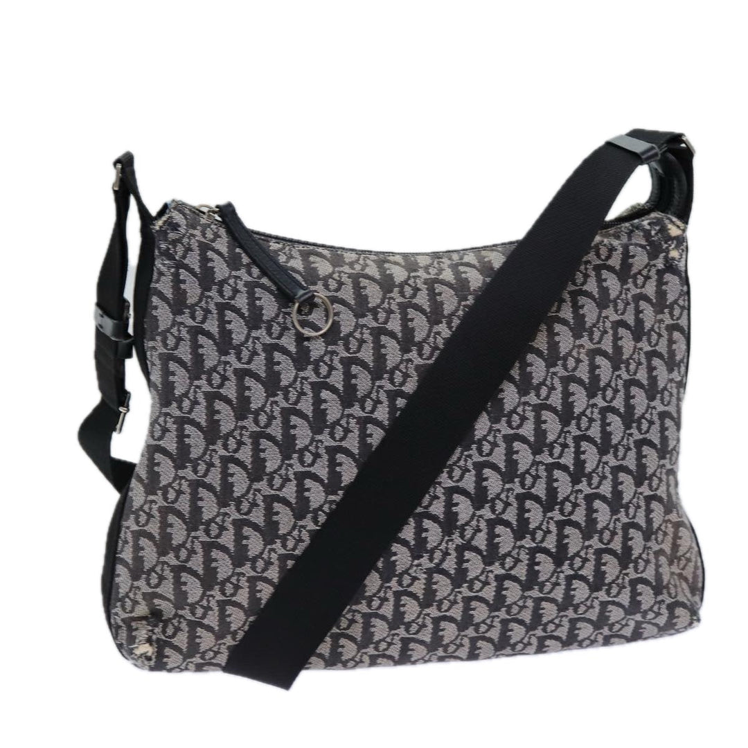 CHRISTIAN Top quality Dior Trotter Canvas Shoulder Bag Black Auth 82279