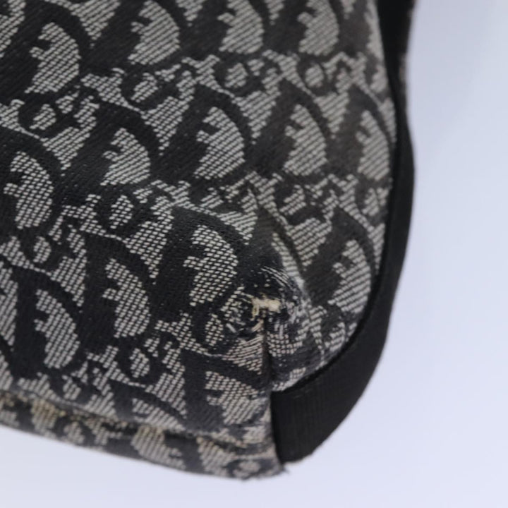 CHRISTIAN Top quality Dior Trotter Canvas Shoulder Bag Black Auth 82279