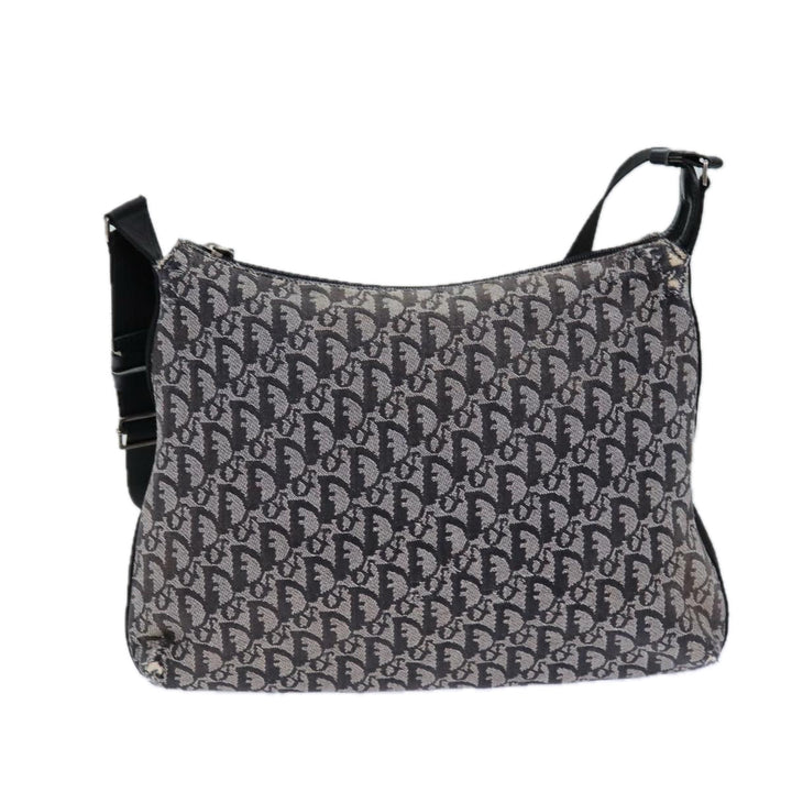 CHRISTIAN Top quality Dior Trotter Canvas Shoulder Bag Black Auth 82279