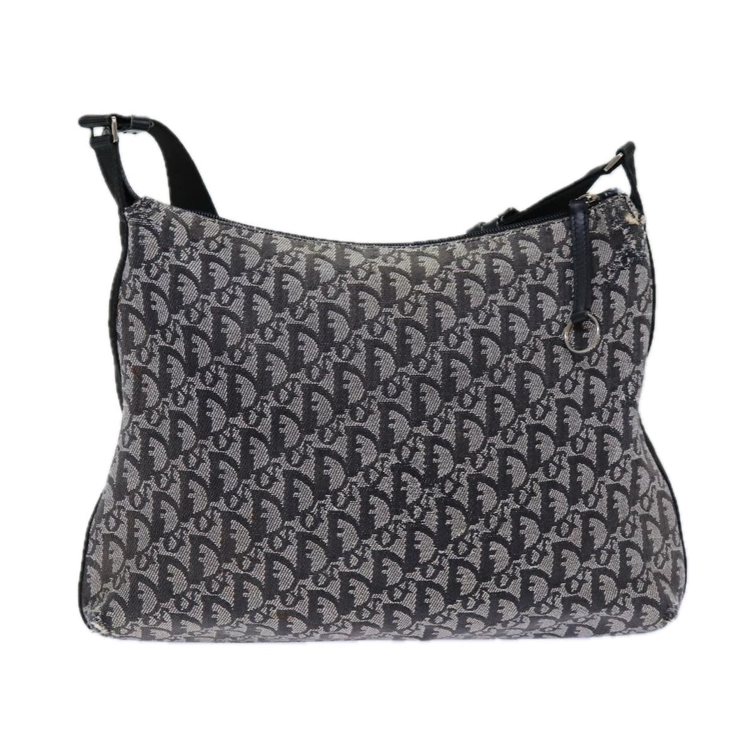 CHRISTIAN Top quality Dior Trotter Canvas Shoulder Bag Black Auth 82279