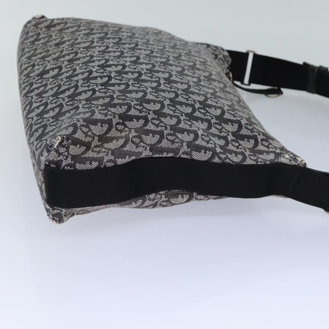 CHRISTIAN Top quality Dior Trotter Canvas Shoulder Bag Black Auth 82279