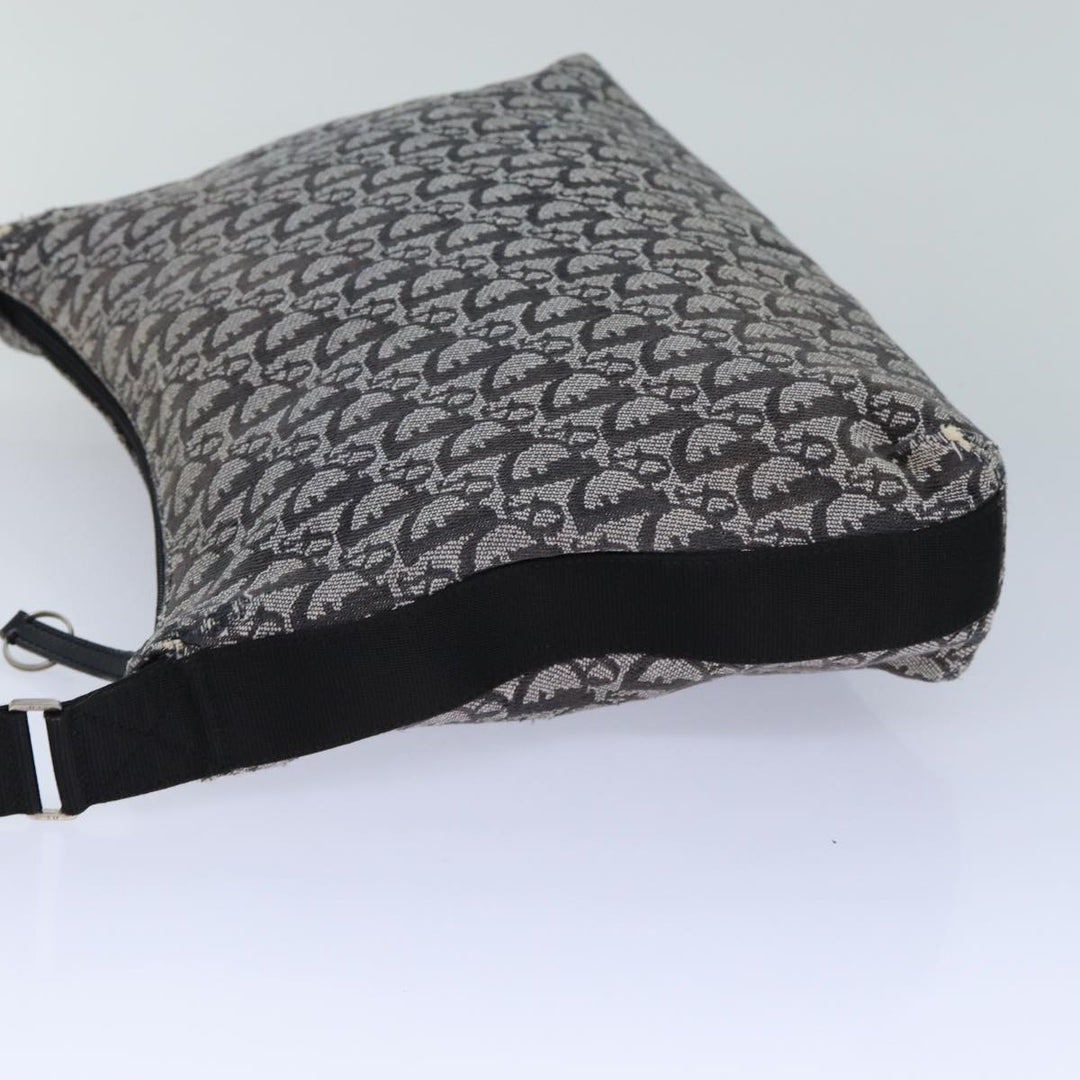 CHRISTIAN Top quality Dior Trotter Canvas Shoulder Bag Black Auth 82279