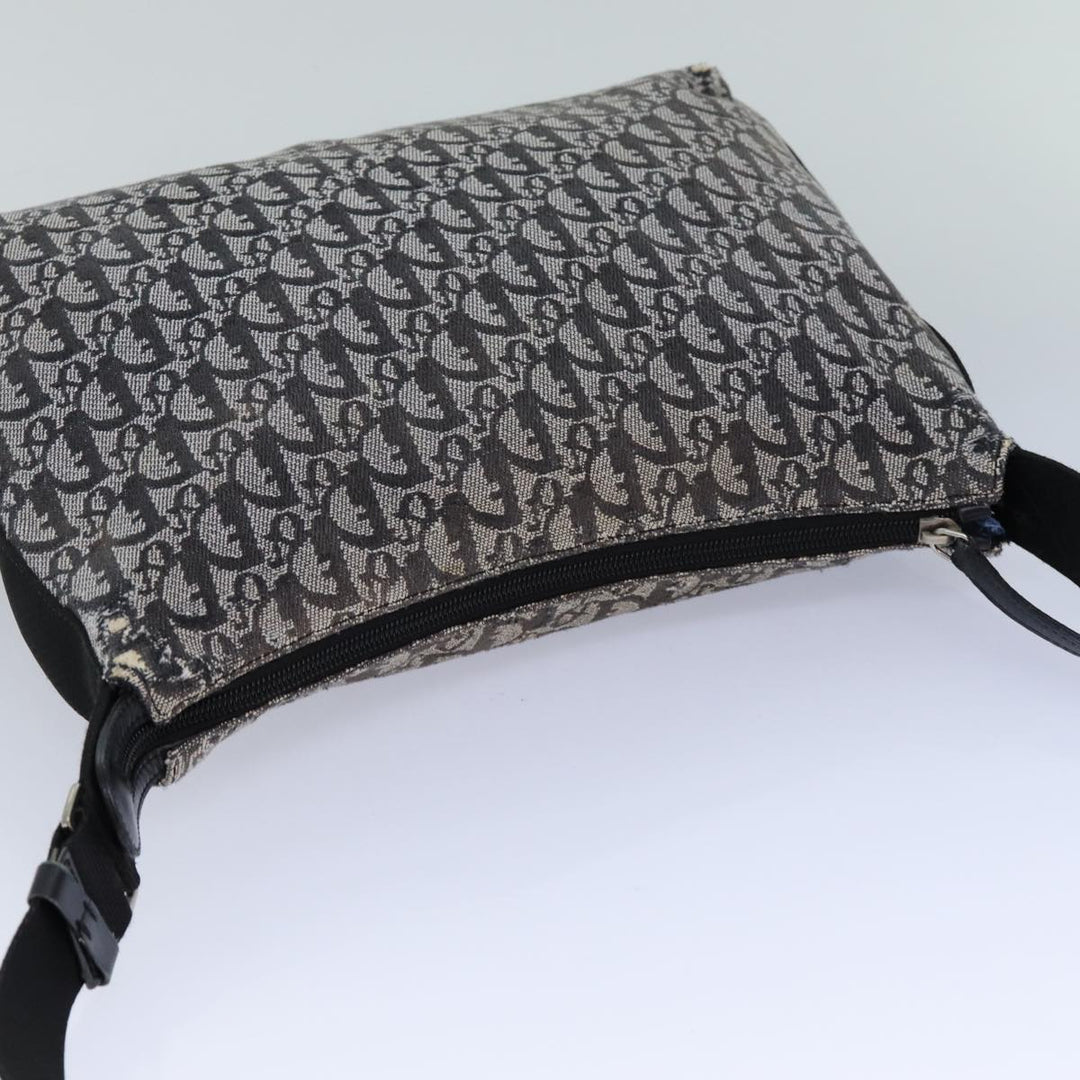CHRISTIAN Top quality Dior Trotter Canvas Shoulder Bag Black Auth 82279