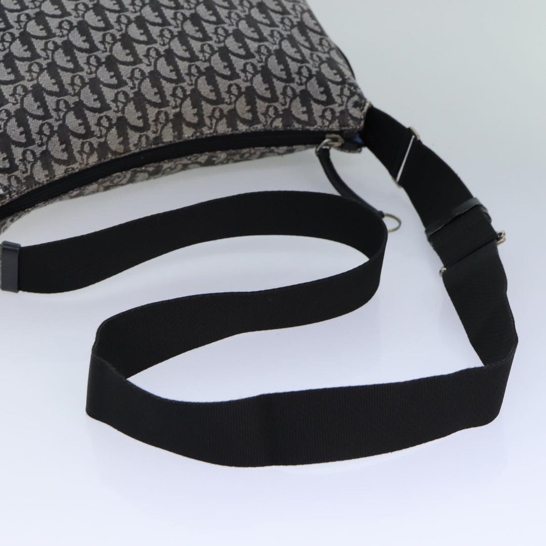 CHRISTIAN Top quality Dior Trotter Canvas Shoulder Bag Black Auth 82279