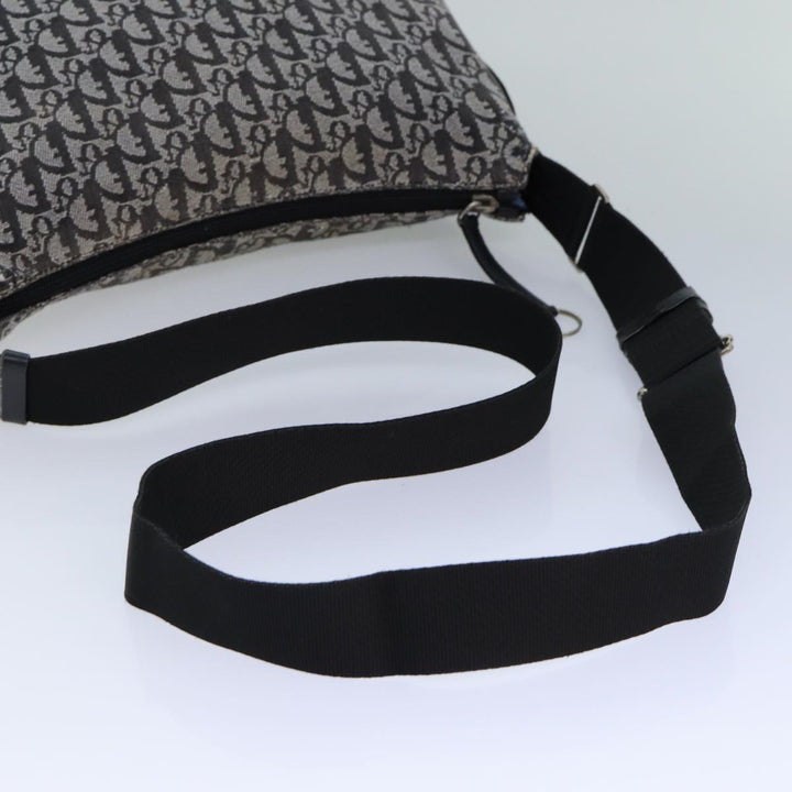 CHRISTIAN Top quality Dior Trotter Canvas Shoulder Bag Black Auth 82279