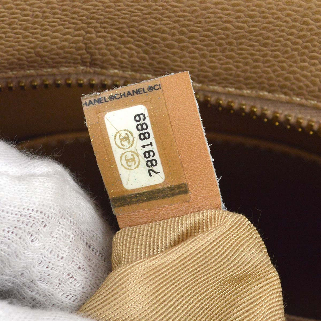 Top Quality Chanel 2001-2003 Medallion Tote Beige Caviar