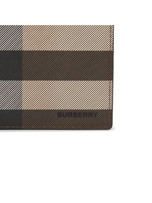 Burberry Check Leather International Bifold Wallet Dark Birch Brown