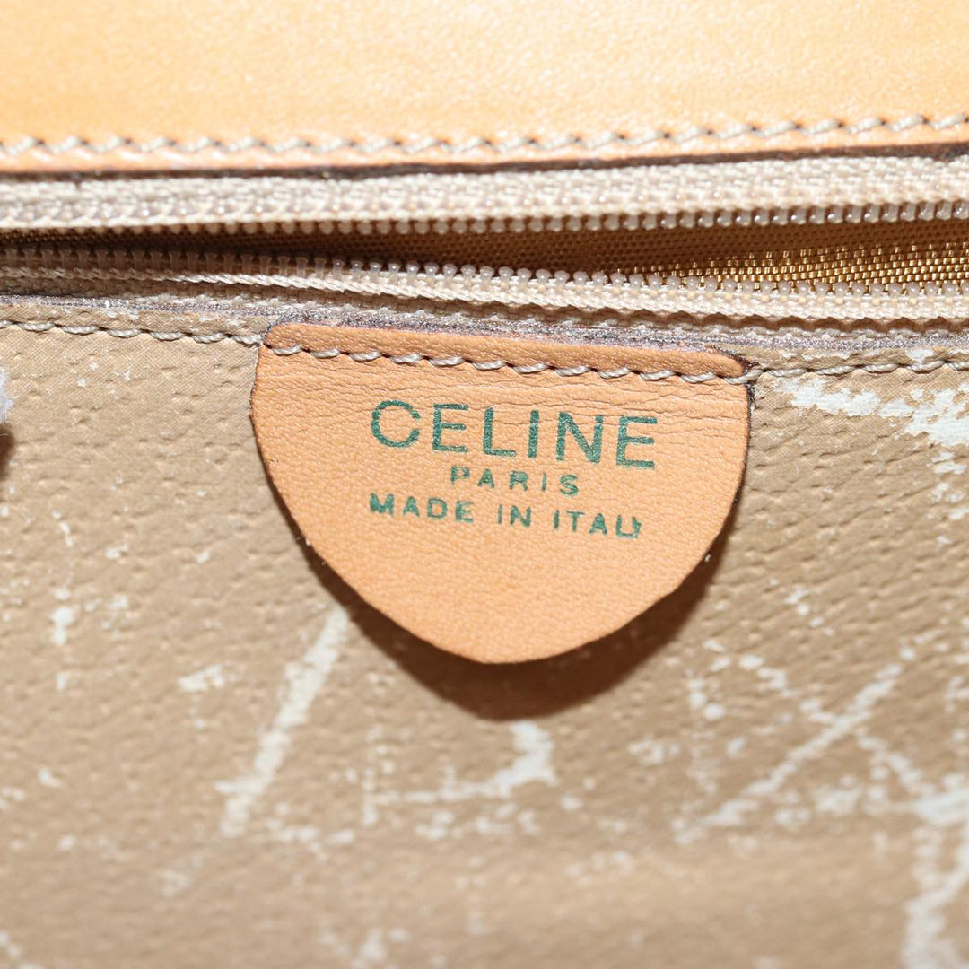 Celine Macadam Canvas Hand Bag Beige Auth 82559