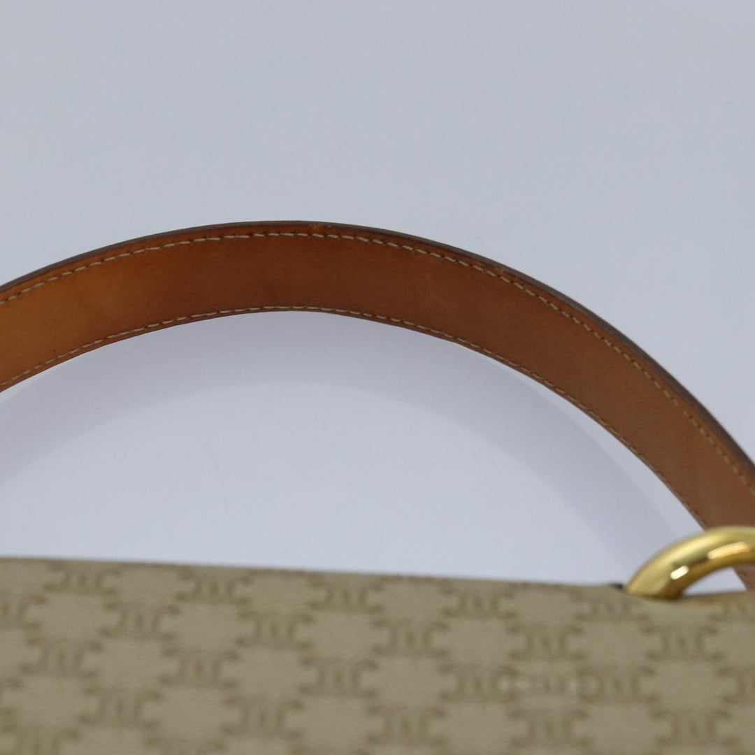 Celine Macadam Canvas Hand Bag Beige Auth 82559