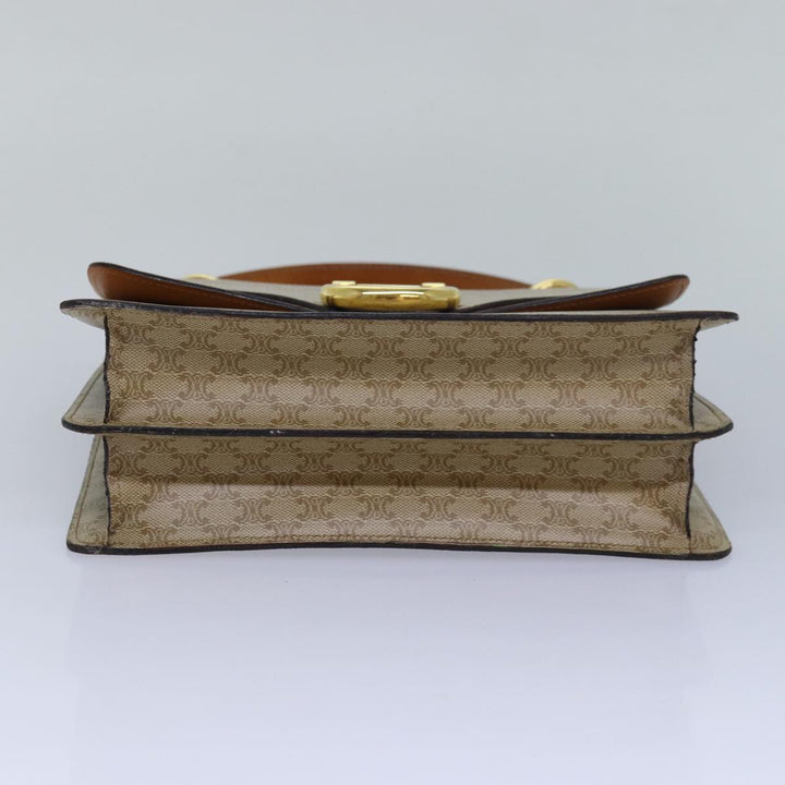 Celine Macadam Canvas Hand Bag Beige Auth 82559