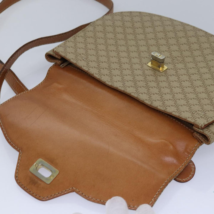 Celine Macadam Canvas Hand Bag 2way Beige Auth 82688