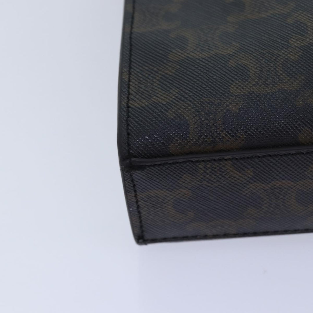 Celine Triomphe Mini Particle Cabas Hand Bag PVC Leather 2way Black Auth 82739A
