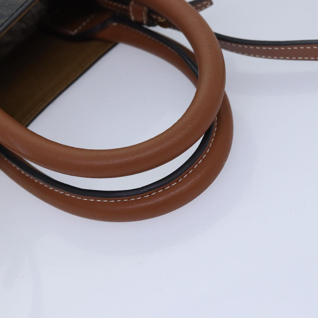 Celine Triomphe Mini Particle Cabas Hand Bag PVC Leather 2way Black Auth 82739A