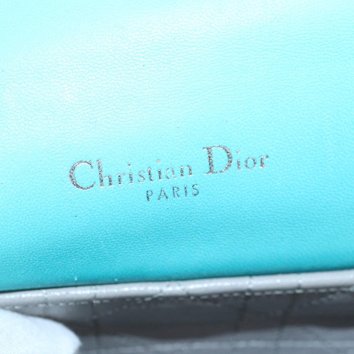 CHRISTIAN Top quality Dior Chain Canage Shoulder Bag Leather Blue Auth 82743