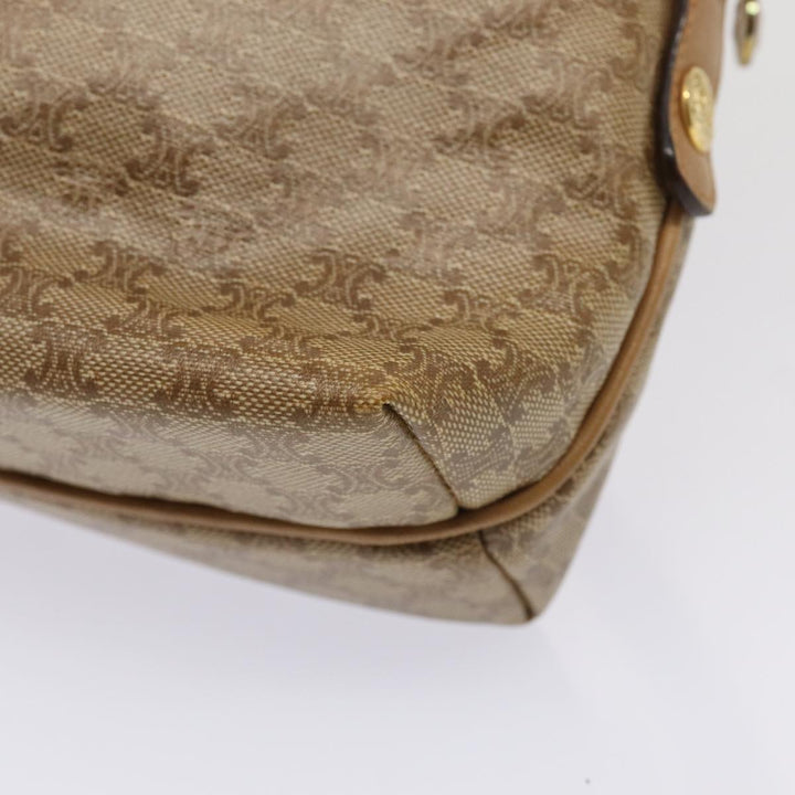 Celine Macadam Canvas Shoulder Bag Beige Auth 82866