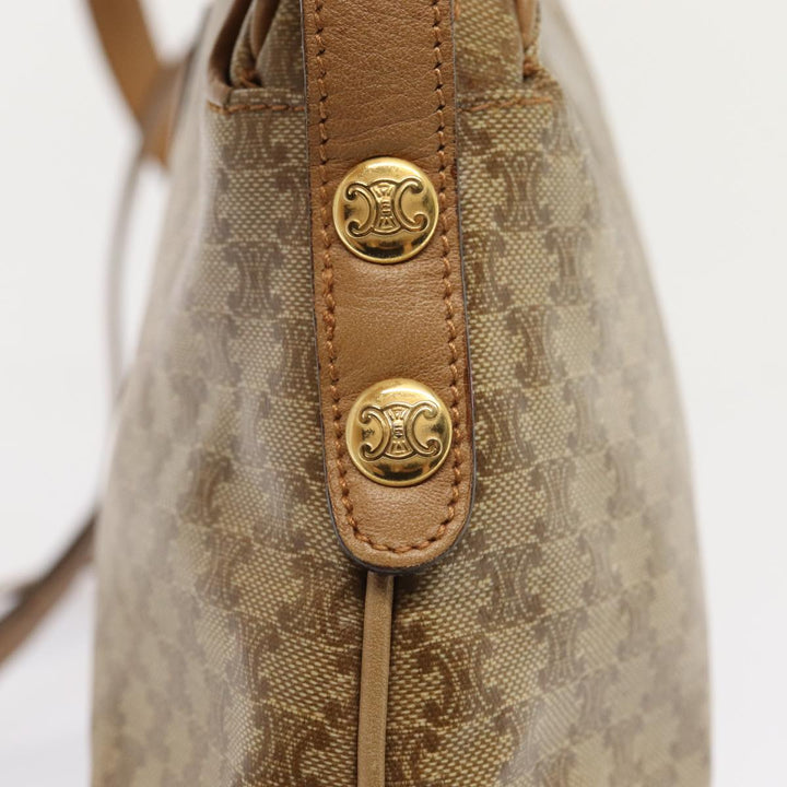 Celine Macadam Canvas Shoulder Bag Beige Auth 82866