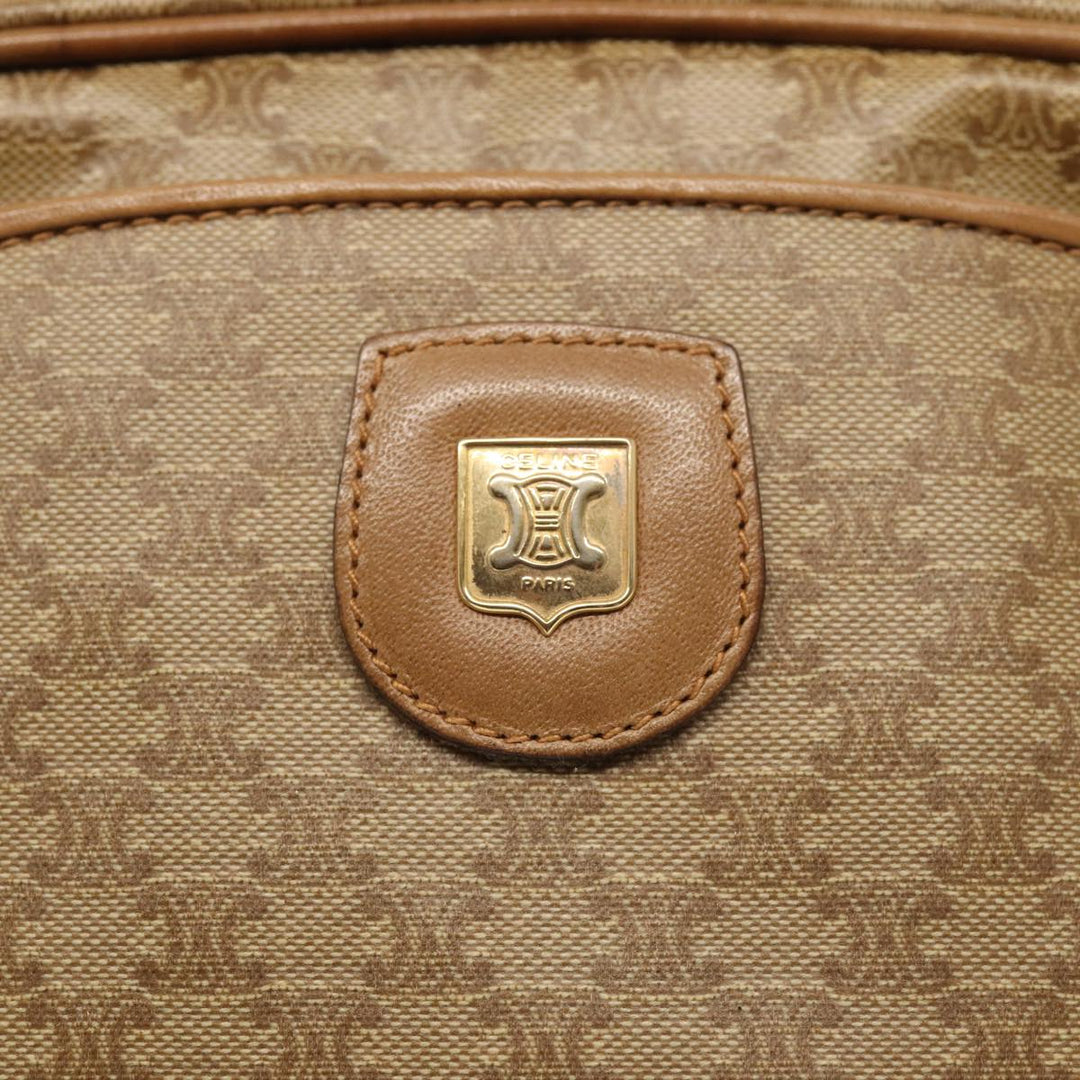 Celine Macadam Canvas Shoulder Bag Beige Auth 82866