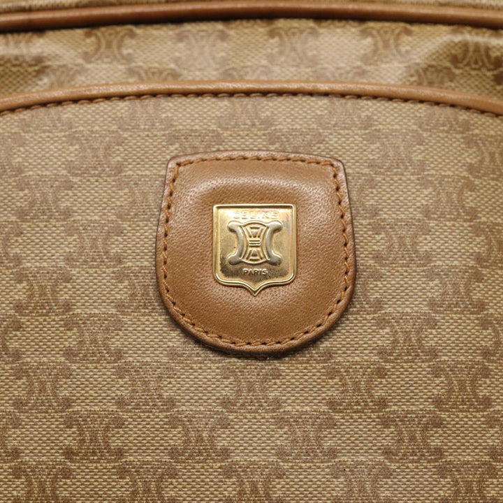 Celine Macadam Canvas Shoulder Bag Beige Auth 82866