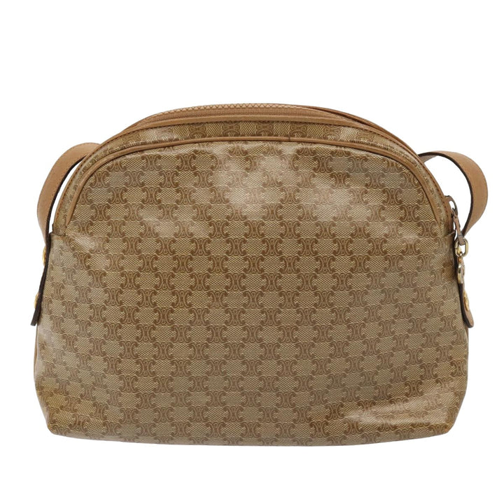 Celine Macadam Canvas Shoulder Bag Beige Auth 82866