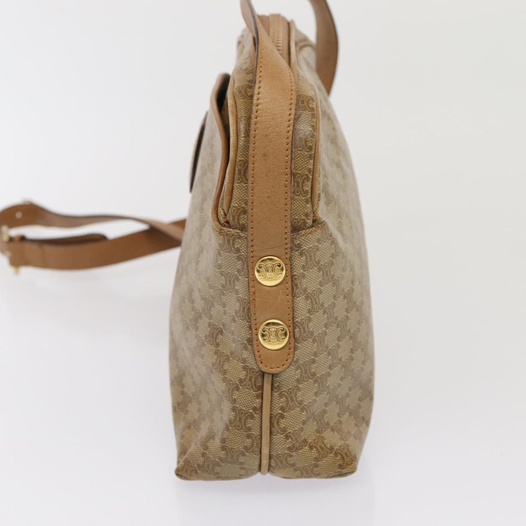 Celine Macadam Canvas Shoulder Bag Beige Auth 82866