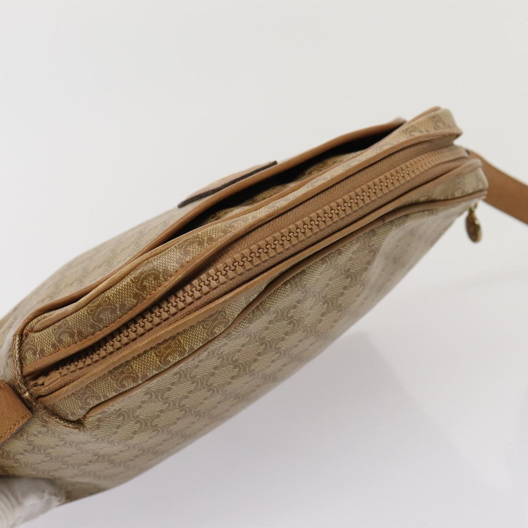Celine Macadam Canvas Shoulder Bag Beige Auth 82866