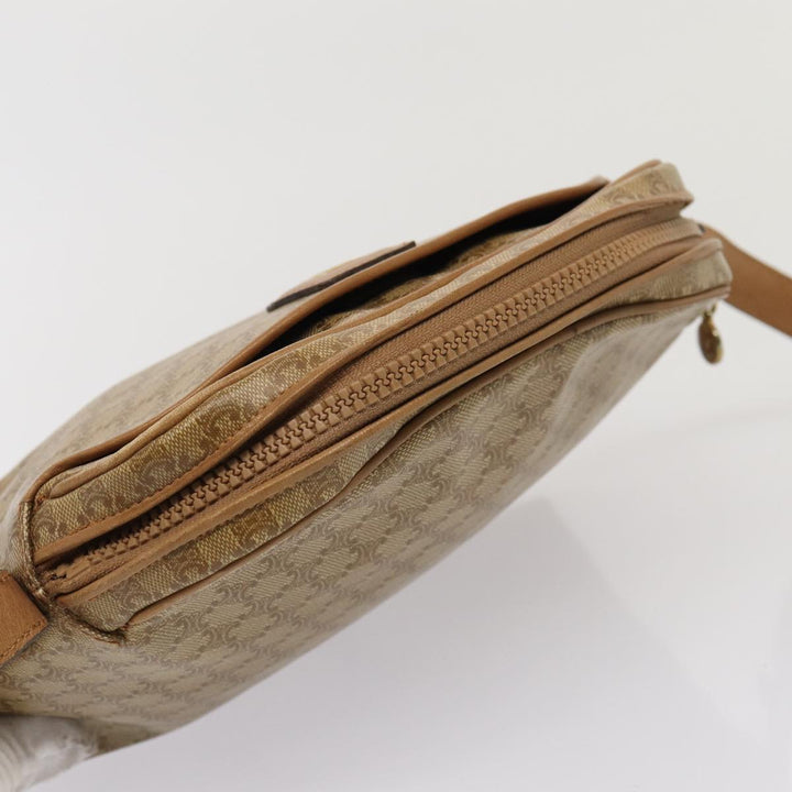 Celine Macadam Canvas Shoulder Bag Beige Auth 82866