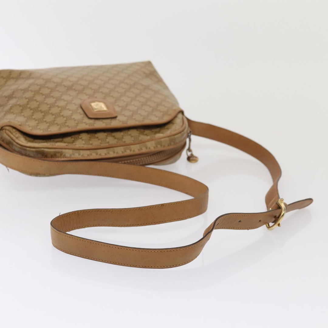 Celine Macadam Canvas Shoulder Bag Beige Auth 82866