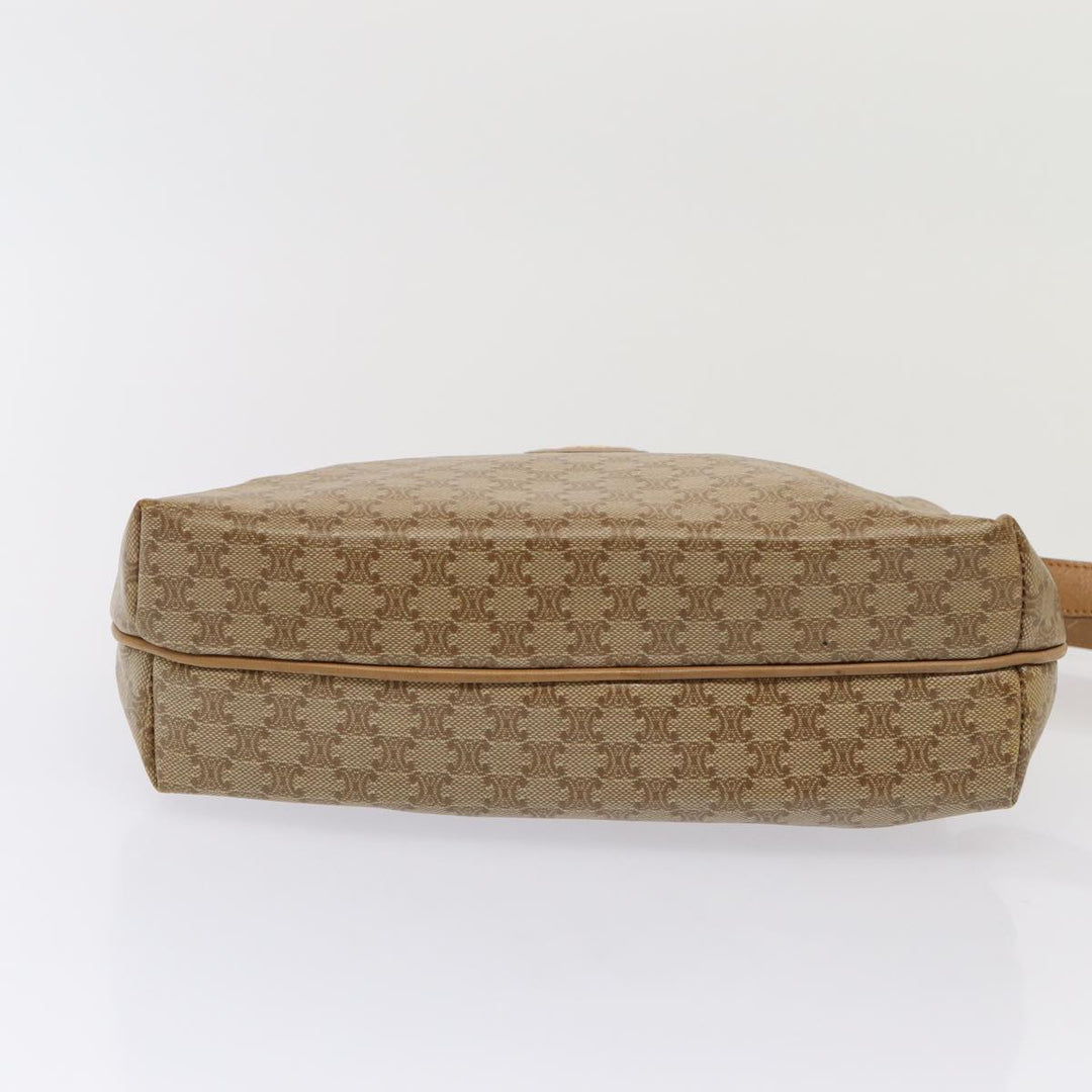 Celine Macadam Canvas Shoulder Bag Beige Auth 82866