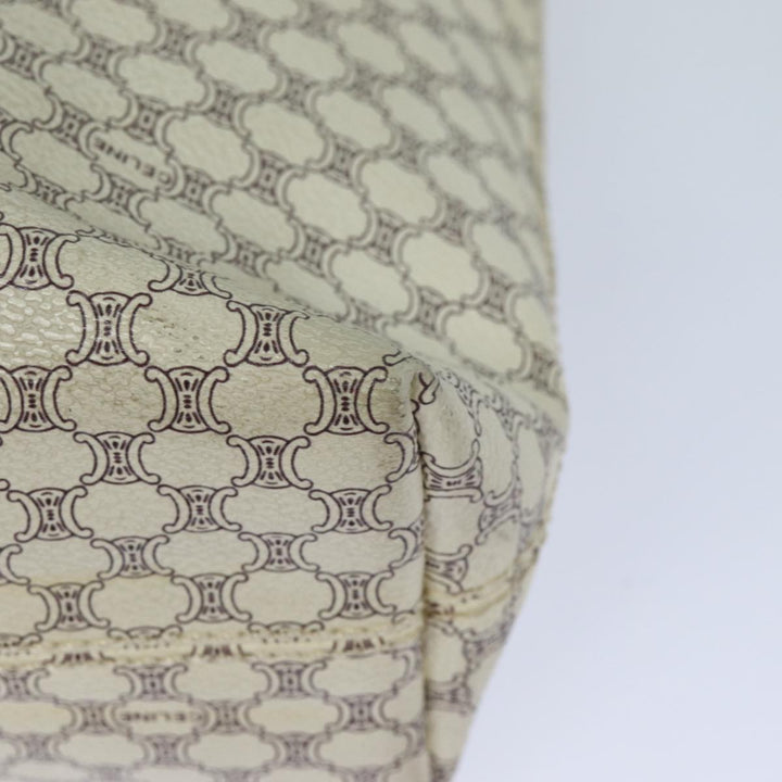 Celine Macadam Canvas Hand Bag PVC White Auth 82867