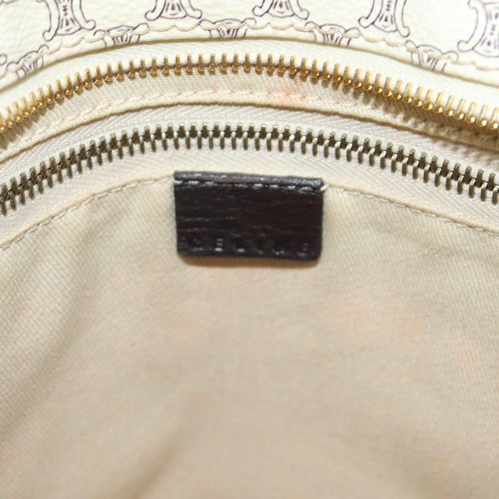Celine Macadam Canvas Hand Bag PVC White Auth 82867