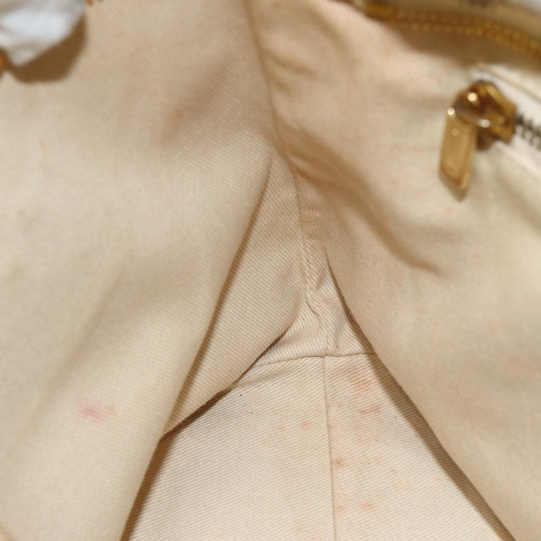 Celine Macadam Canvas Hand Bag PVC White Auth 82867