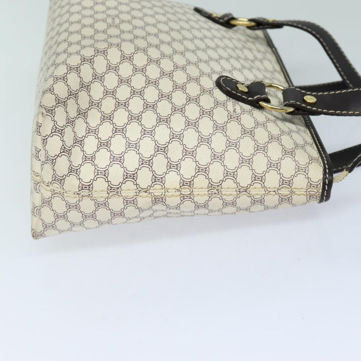 Celine Macadam Canvas Hand Bag PVC White Auth 82867