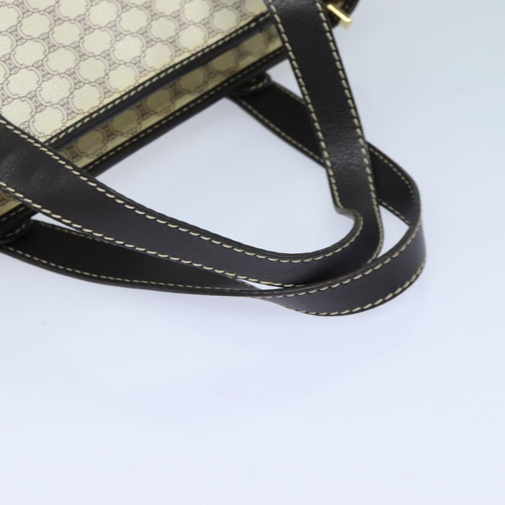 Celine Macadam Canvas Hand Bag PVC White Auth 82867