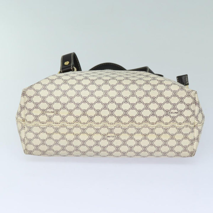 Celine Macadam Canvas Hand Bag PVC White Auth 82867