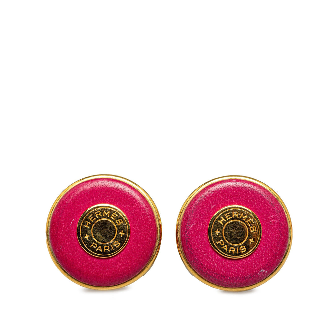 Hermes Round Logo Clip On Earrings Costume Earrings