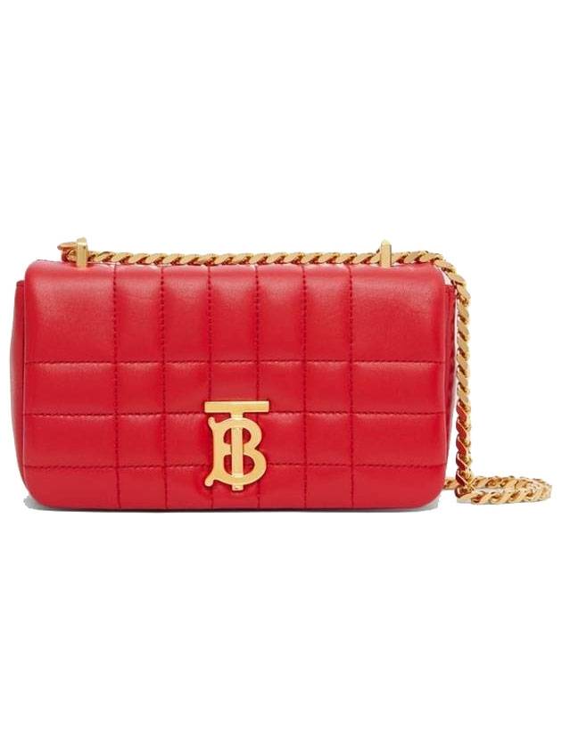Burberry Lola Monogram Quilted Leather Mini Shoulder Bag Red
