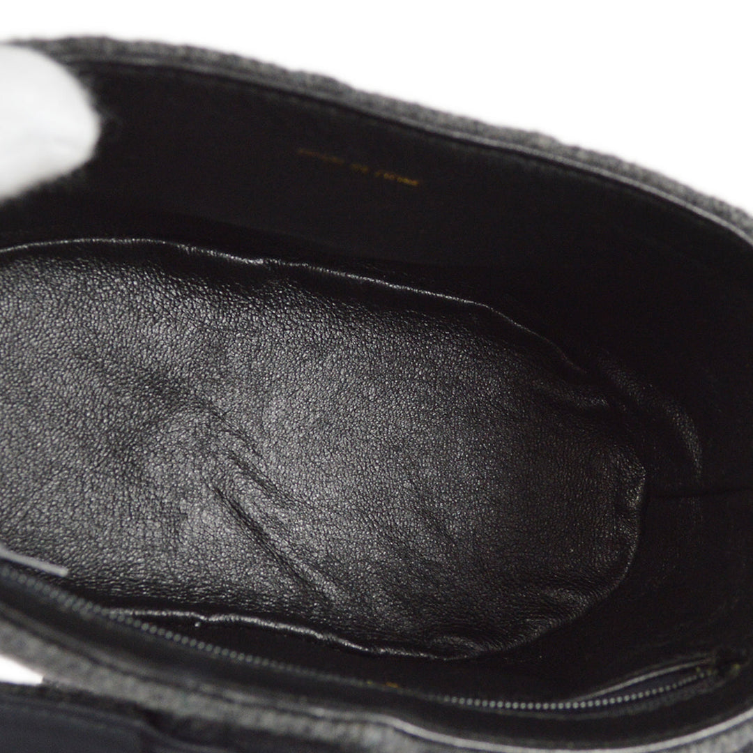 Top Quality Chanel 1991-1994 Gray Felt Shoulder Bag