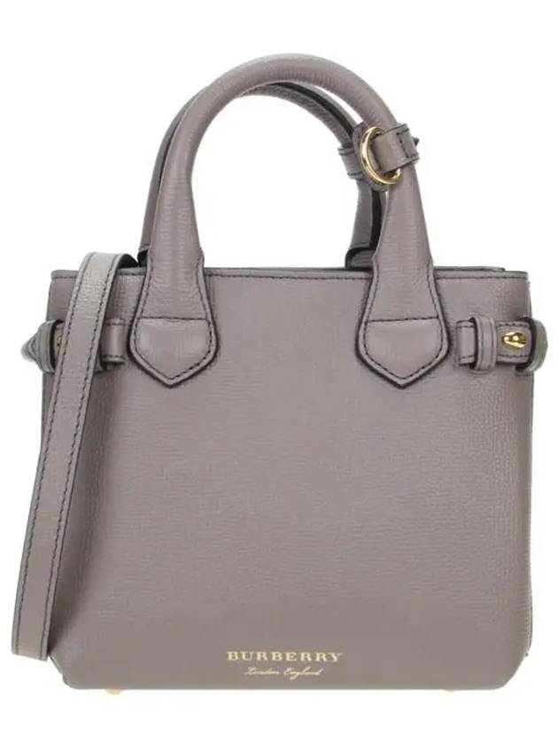 Burberry Banner House Check Derby Mini Tote Bag Grey
