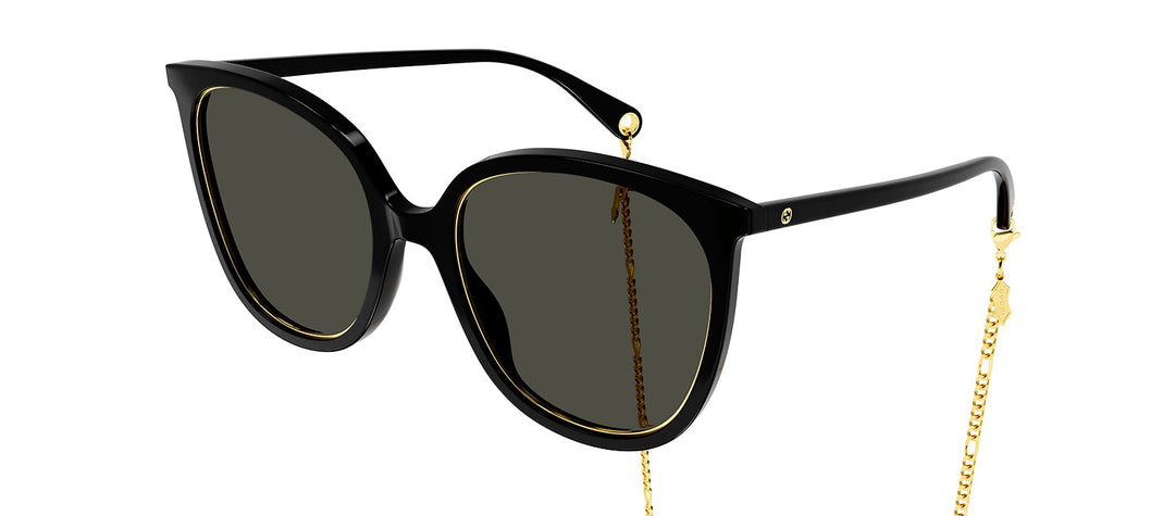 Gucci GG1076S 001 Cat Eye Sunglasses with Chains