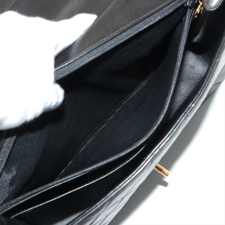 Top Quality Chanel DECAMATRASE Lambskinkin Single Flap Double Chain Bag Black Gold  4th